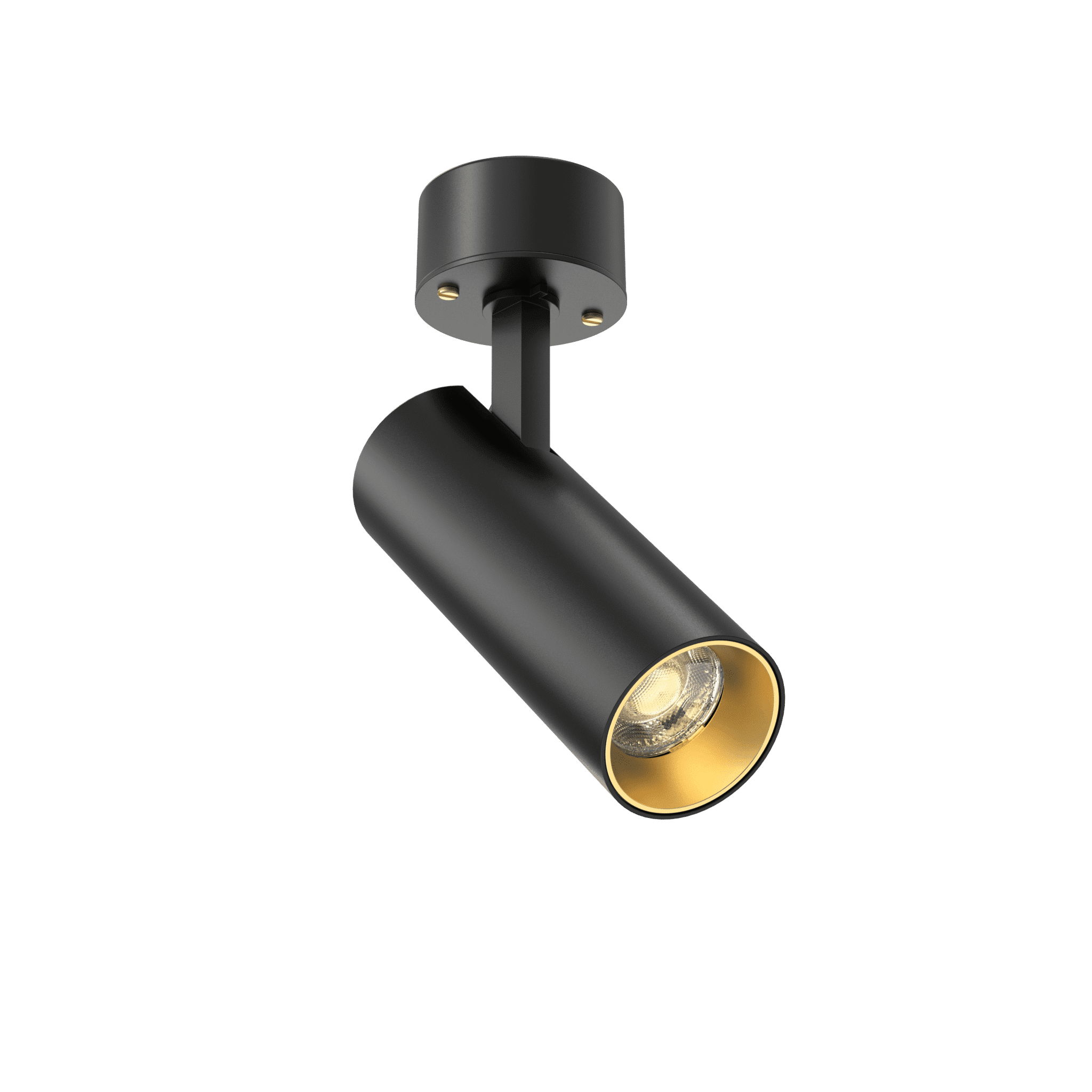 tubular 60 surface mount adjustable black with gold baffle