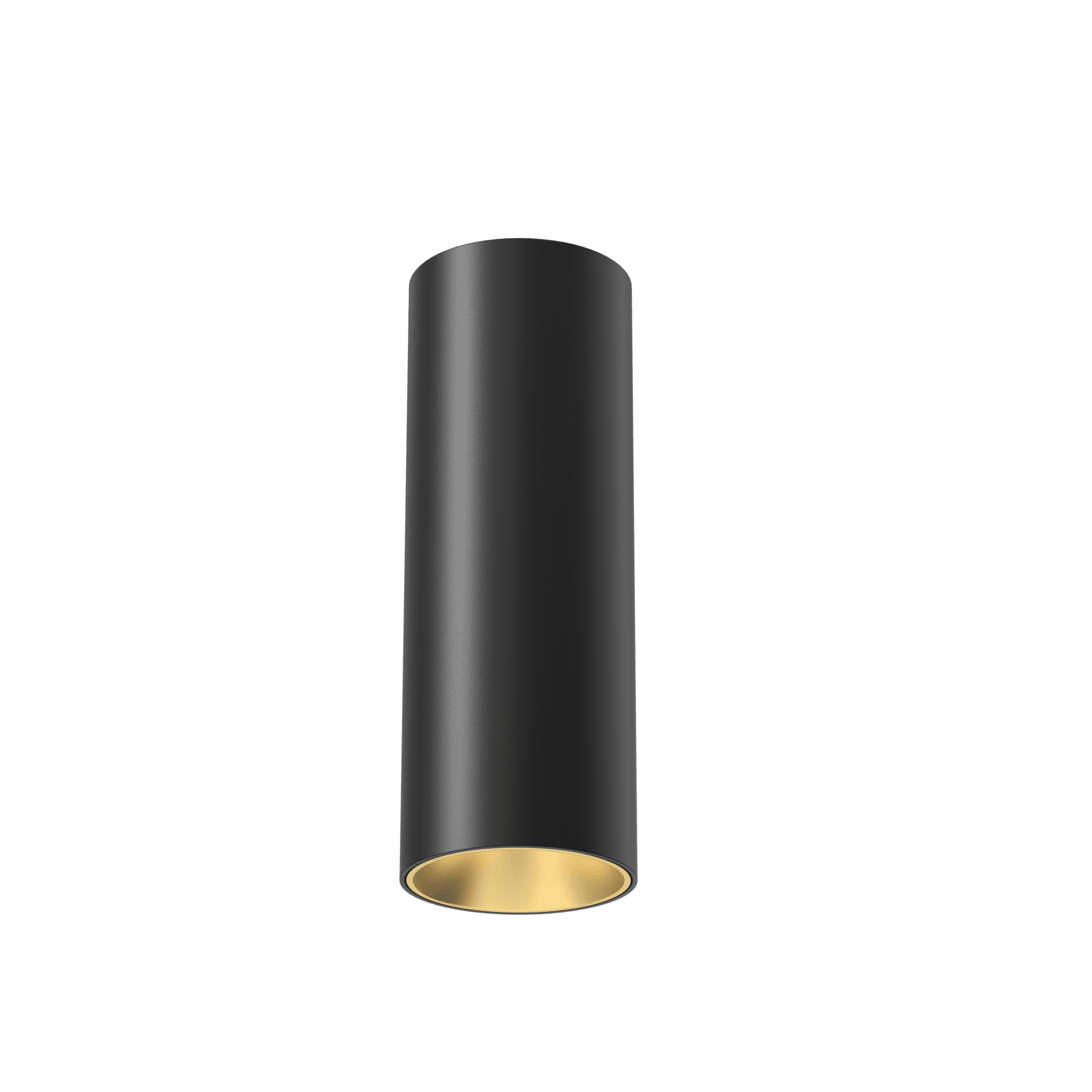 tubular 60 surface mount fixed black with gold baffle