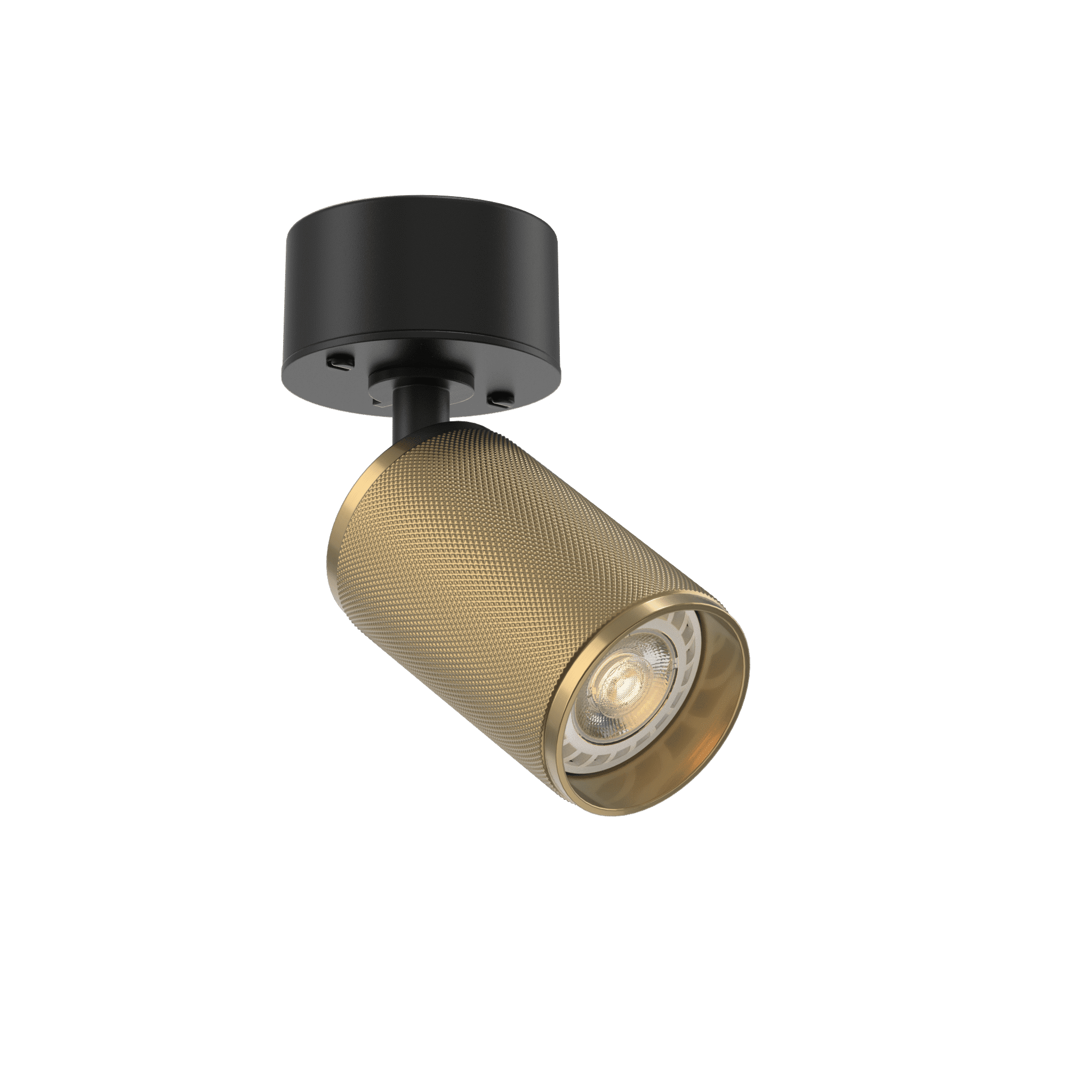 tubular 50 surface mounted gold knurled