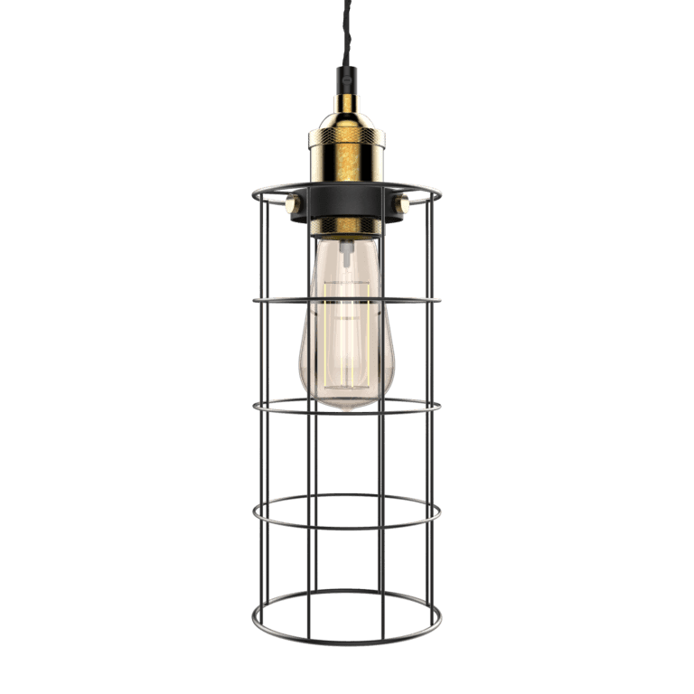 Cage Tube Pendant / Black / E27
